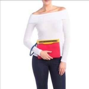 Rag & Bone Colorblock Leather Clutch Wristlet